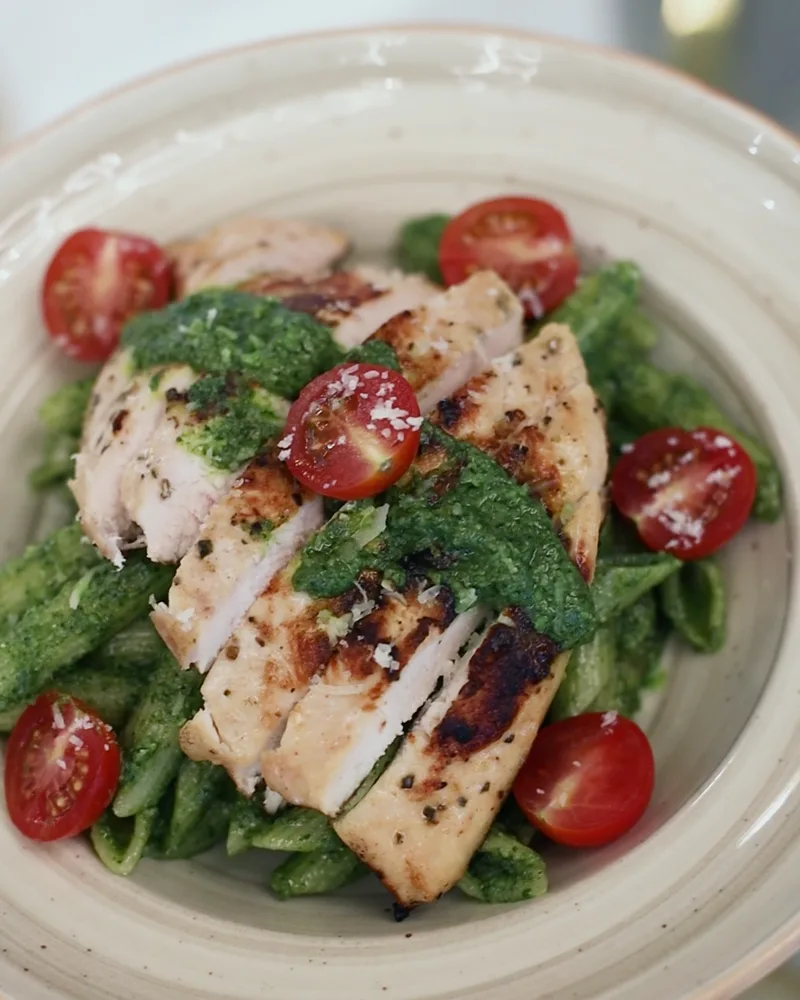 Chicken, cherry tomato and pesto